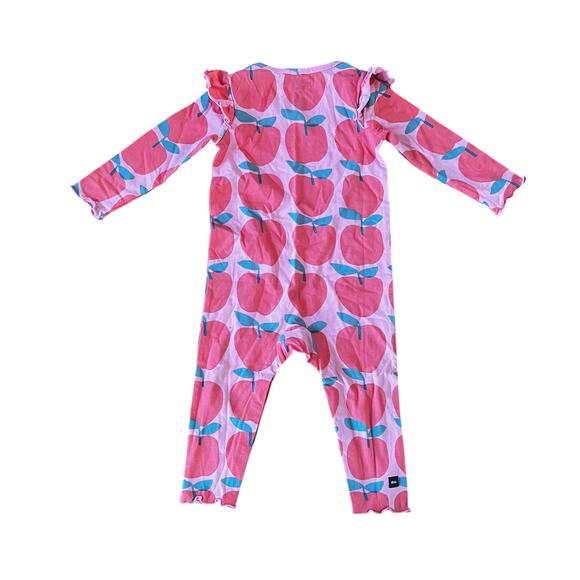 NWOT Tea Collection Apple Print Ruffle One-Piece Romper | 12-18mo - Picture 2 of 4